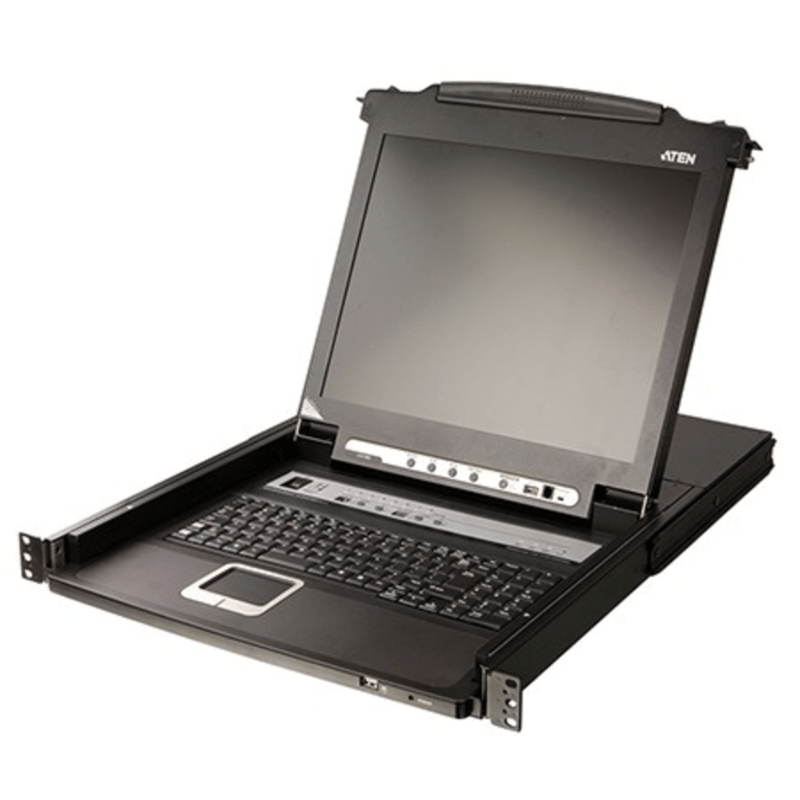 1U 17 inch KVM console with 8 port KVM switch x PS/2