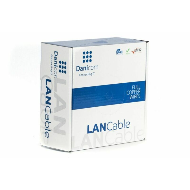 DANICOM CAT6 UTP 100m outdoor cable on a reel - solid - PE (Fca)