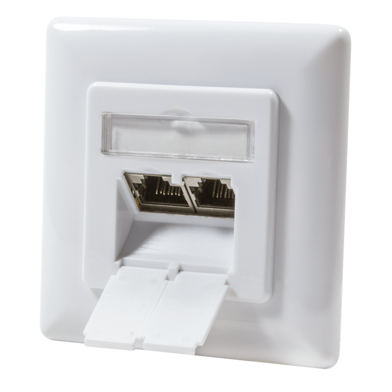 CAT6a UTP / STP flush mounted socket, white