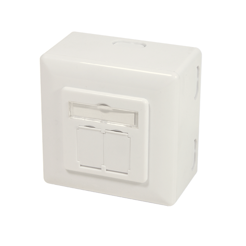 CAT6 UTP / STP surface mount box, ivory