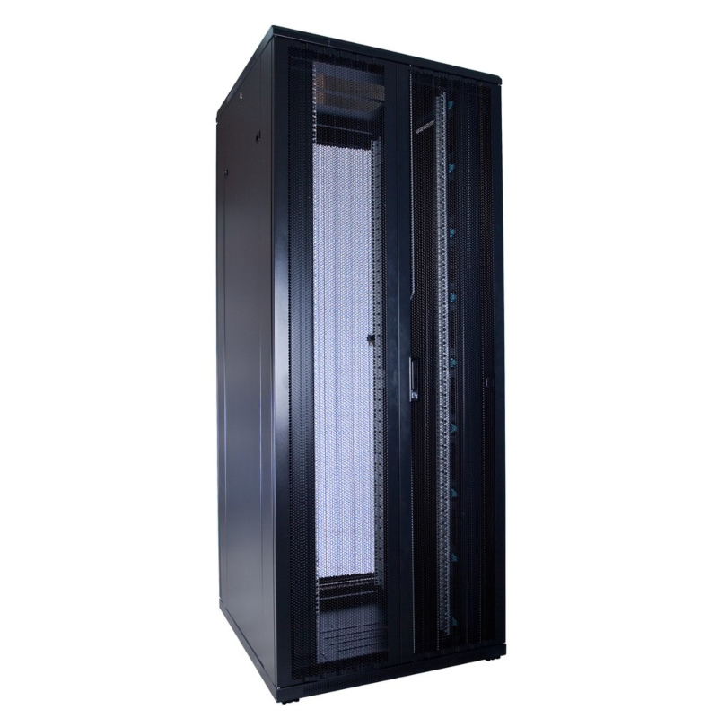 42U server rack with perforated split doors front and back 800x800x2000mm (WxDxH)