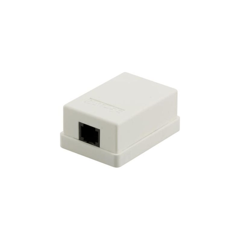 CAT5e UTP 1 port surface mount box, ivory