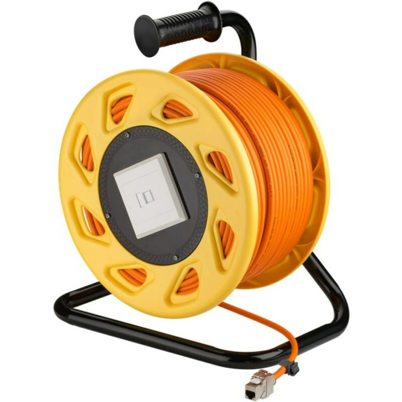 CAT7 S/FTP cable reel with CAT6a keystone connector - RJ45 - 50 m