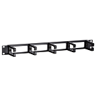 1U 19 inch metal cable tray with 5 plastic hooks