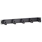 1U - 19 inch metal cable tray, 5 hooks
