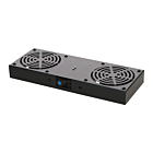Fan-set with 2 fans and thermostat suitable for wall mount server racks