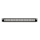 Front LC/SC 24-port black quad/duplex panel suitable for universal fiber optic tray
