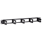 1U 19 inch metal cable tray with 5 plastic hooks