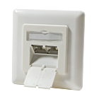 CAT6 UTP / STP flush-mounted box vertical, ivory