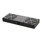 Fan-set with 2 fans and thermostat suitable for wall mount server racks