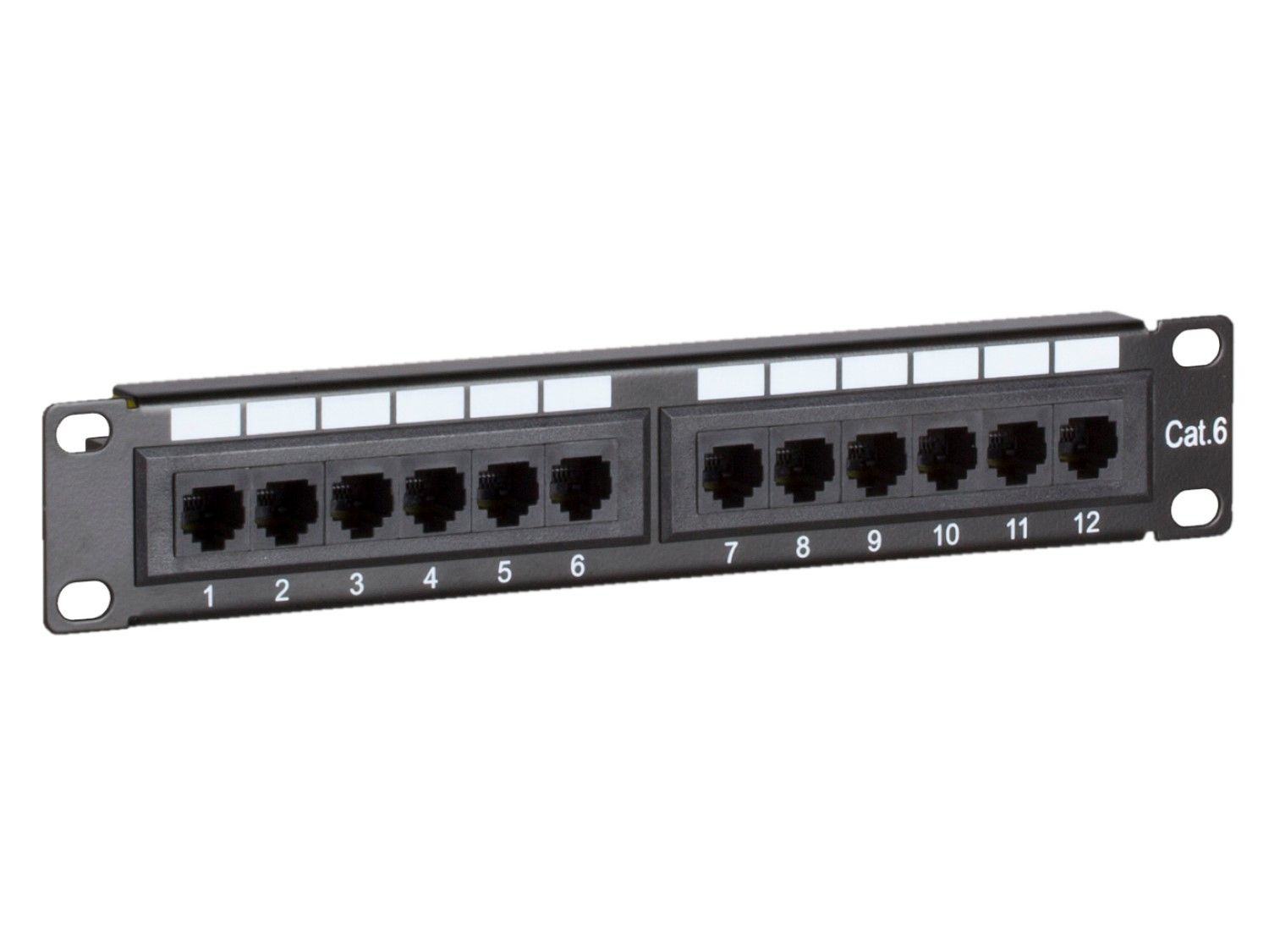 10” 1U 12 Port Way Cat6 Ethernet RJ45 Patch Panel Network Rack Mount Hub  Switch