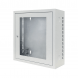 3U White wall cabinet with glass door 185mm deep
