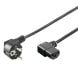 Power cable schuko to C13 (angled plug), 1,50m black