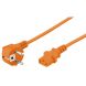 Power cable angled schuko to C13 5m orange