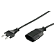Extension cord euro plug 3m black