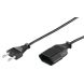 Extension cord euro plug 2m black