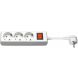 3 way power strip with switch 1,50m white