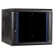 9U wall mount server rack (tilting) with glass door and perforated side panels 600x600x500mm (WxDxH)
