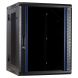 15U wall rack (tilting) with glass door and perforated side panels 600x600x770mm (WxDxH)
