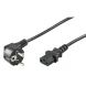 Power cable angled schuko to C13 3m black