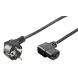 Power cord schuko to C13 right-angled 2m black