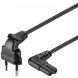 Power cord right-angled euro plug to C7 3m black