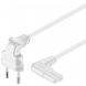 Power cord right-angled euro plug to C7 3m white