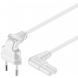 Power cord right-angled euro plug to C7 1,50m white