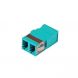 Multimode keystone coupling LC-LC duplex turquoise