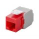 CAT6a UTP Keystone Connector - Toolless - red