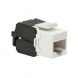 CAT6a UTP Keystone Connector - Toolless - Black/ White