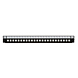 Front ST 24-port black simplex panel suitable for universal fiber optic tray