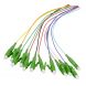 OS2 fibre optic pigtail coloured set LC-APC - 12 pieces