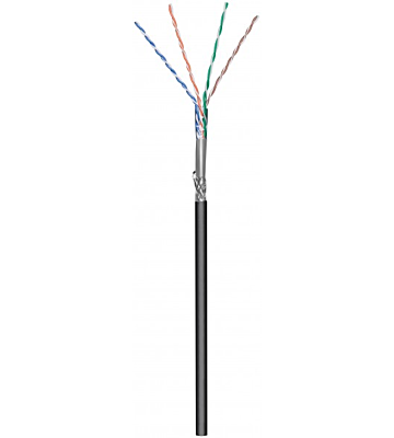 CAT6 SF/UTP 305m outdoor cable on a  reel solid black CCA