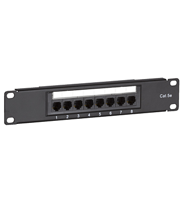 10 Inch CAT5e UTP patch panel - 8 ports
