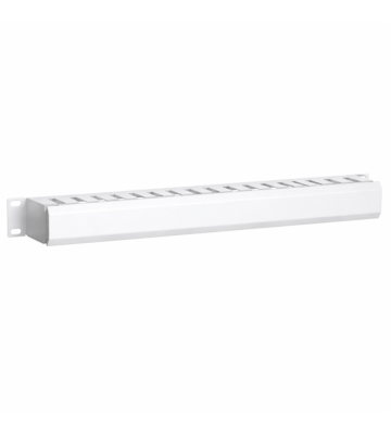 1U 19 inch metal cable tray with sliding cover - white