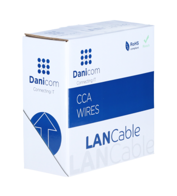 CAT5e U/UTP 100m outdoor cable on a reel solid black CCA