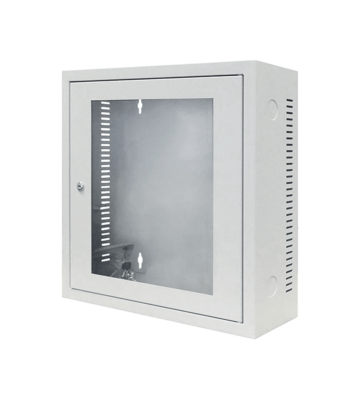3U White wall cabinet with glass door 185mm deep