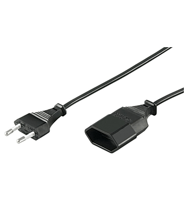 Extension cord euro plug 3m black