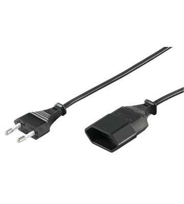 Extension cord euro plug 5m black