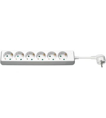 6 way power strip 3m white