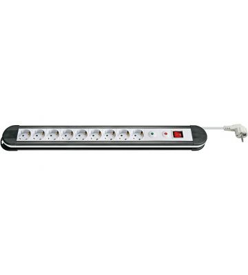 8 way power strip with overvoltage protection 1,50m white