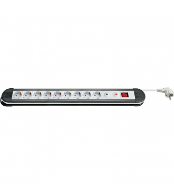 8 way power strip with overvoltage protection 1,50m white