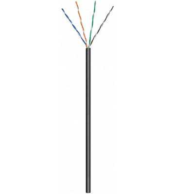 CAT6 U/UTP 50m outdoor cable on a reel solid black CCA