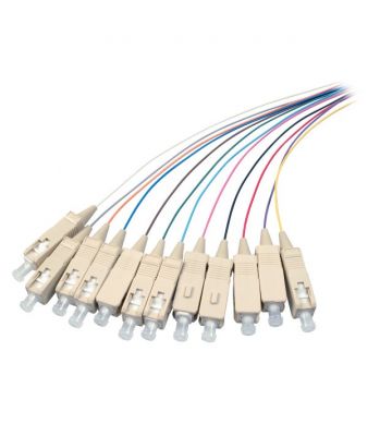 OS2 fibre optic pigtail coloured set SC/APC - 12 pieces