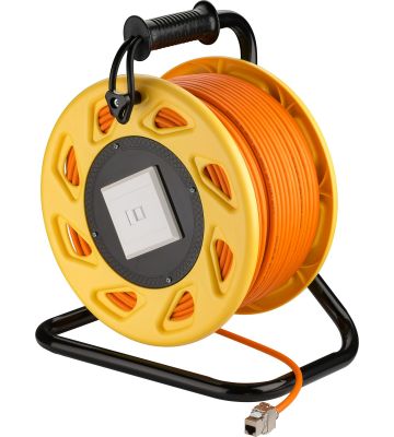 CAT7 S/FTP cable reel with CAT6a keystone connector -  RJ45 - 90 m