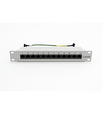 10 Inch Patch Panel – 12 Ports Cat6A STP