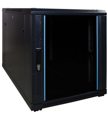 12U mini server rack with glass door 600x1000x720mm (WxDxH)