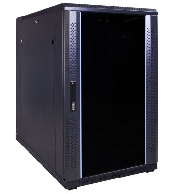 18U server rack with glass door 600x1000x1000mm (WxDxH)