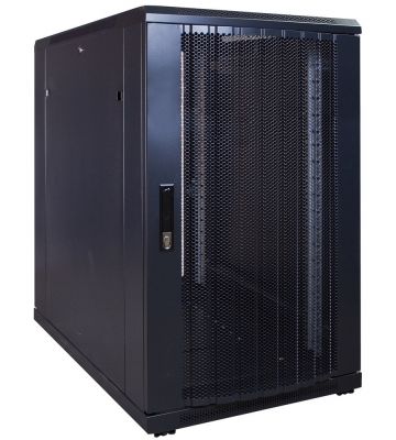 18U server rack with perforated door 600x1000x1000mm (WxDxH)